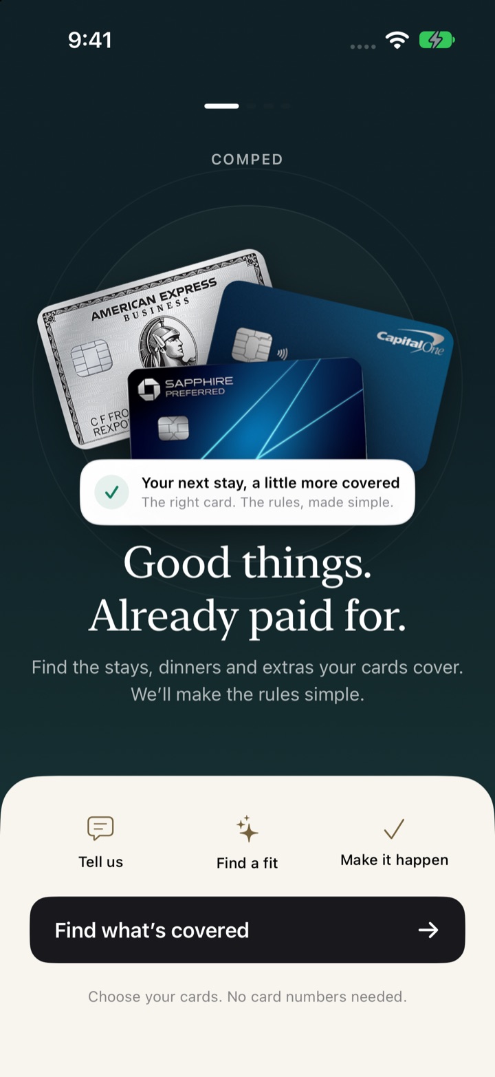 Comped on iPhone: Good things. Already paid for.